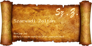 Szarvadi Zoltán névjegykártya